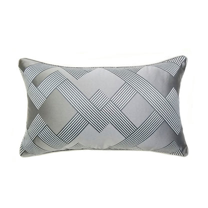 Classic Dark Gray Geometric Jacquard Pillow