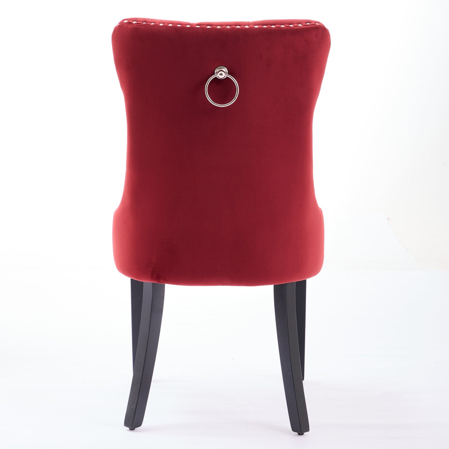 Classic Velvet Dining Chairs,  High-end Tufted Solid Wood Contemporary Velvet Upholstered Dining Chair With Wood Legs Nailhead, SET OF 2,Burgundy, Wine Red,SW2001WR