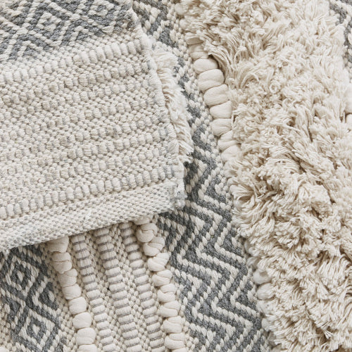 Woven Texture Stripe Bath Rug Grey 20x32