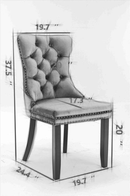 Classic Velvet Dining Chairs - High-end Tufted Solid Wood Upholstered