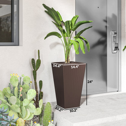 Set of 3 Tall Planters with Drainage Hole