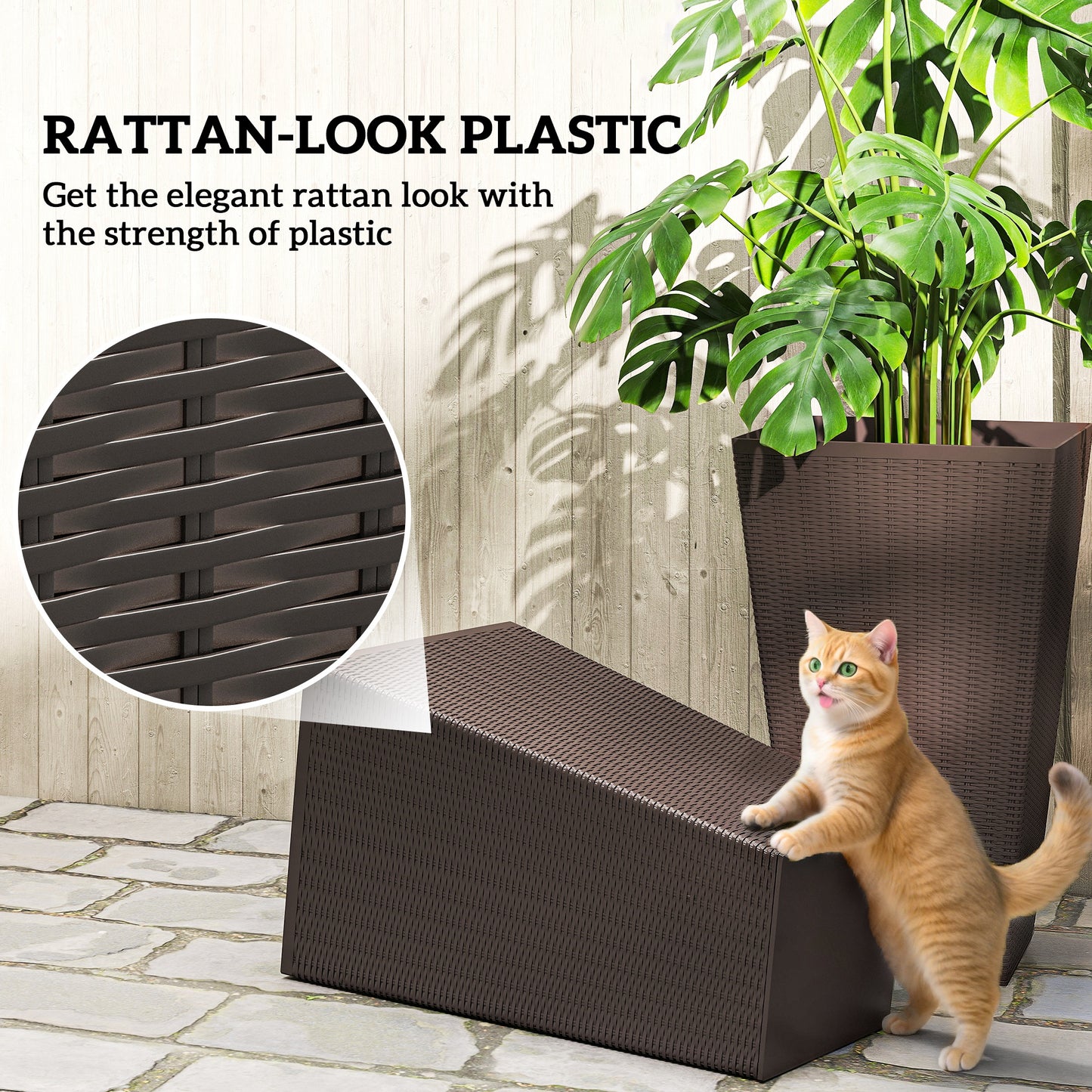 Set of 3 Tall Planters with Drainage Hole