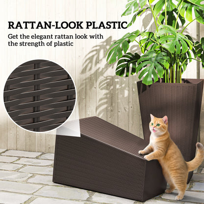 Set of 3 Tall Planters with Drainage Hole