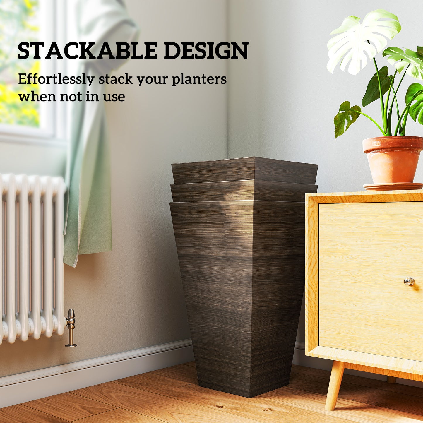 Set of 3 Tall Planters