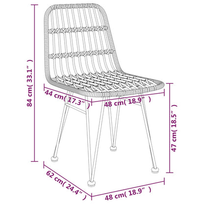 Garden Chairs, 2 pcs., 48x PE rattan