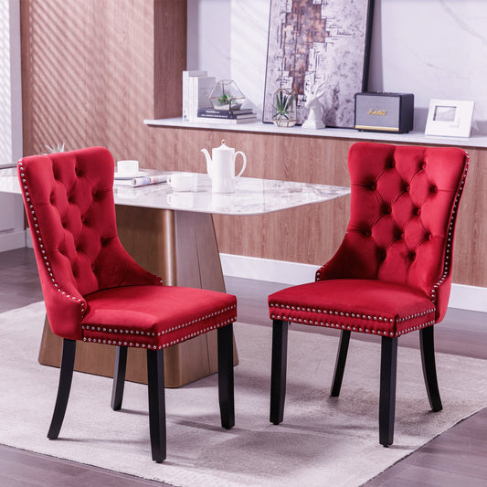 Classic Velvet Dining Chairs - High-end Tufted Solid Wood Upholstered