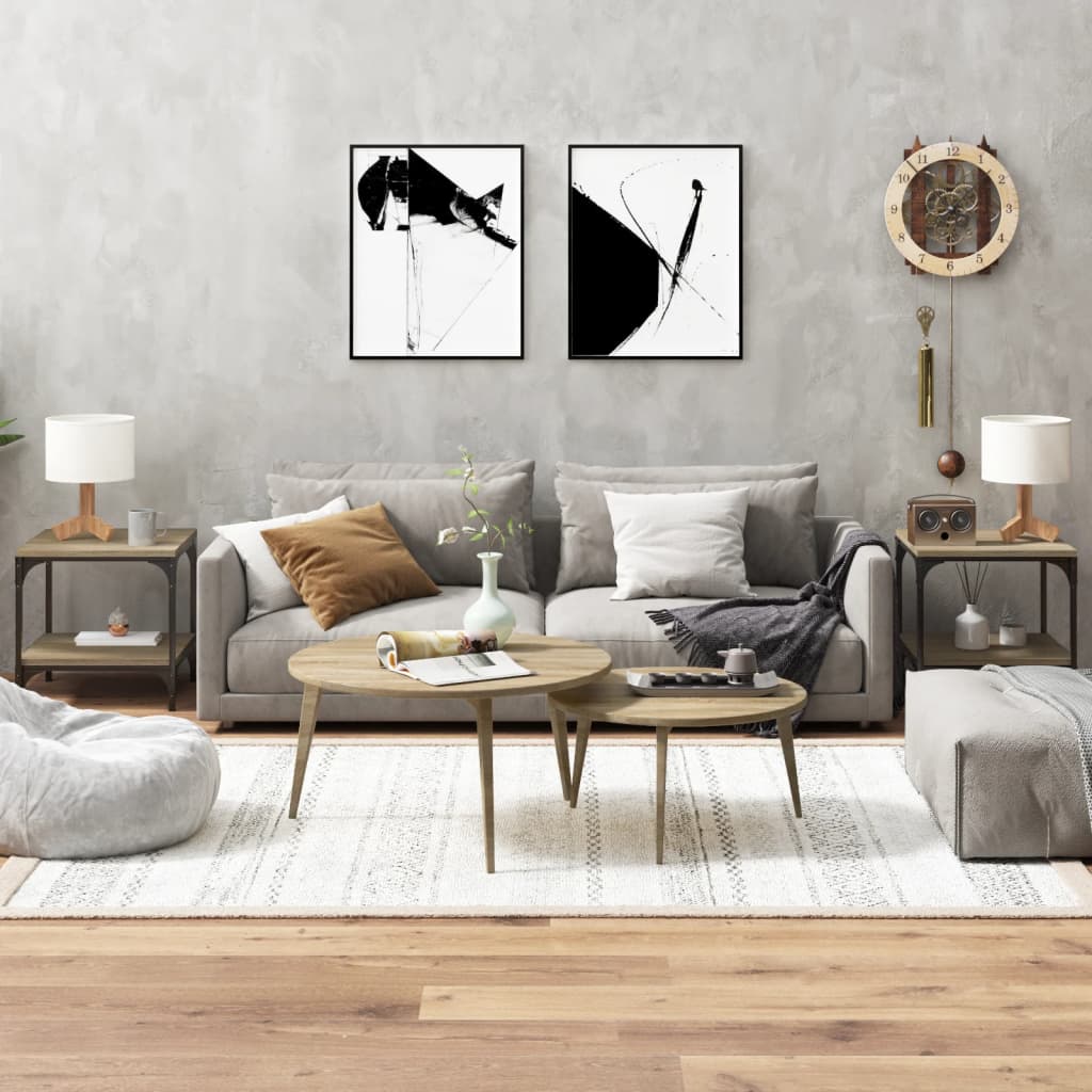 Side Tables, 2 pcs., 40x Wood-based material   Side Tables