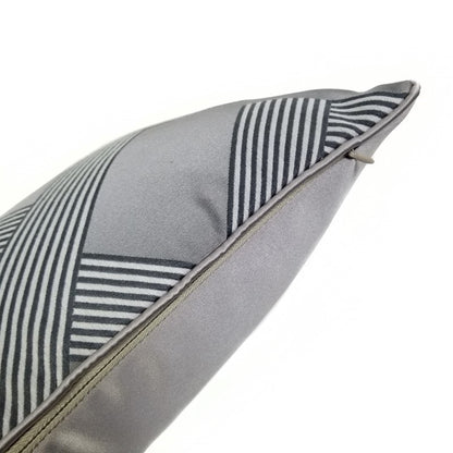Classic Dark Gray Geometric Jacquard Pillow