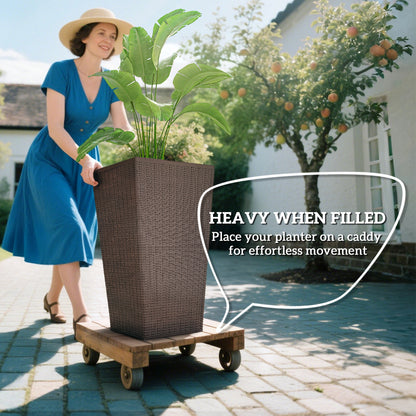 Set of 3 Tall Planters with Drainage Hole